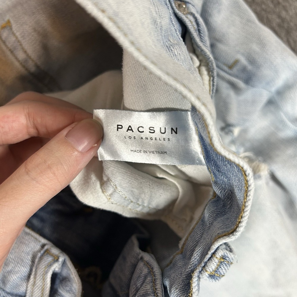 Pacsun Pants Mens 32x32 Fits 34x31 Stacked Skinny Stretch Lightwash Faded Y2K - Picture 6 of 13